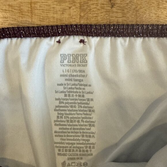 Victoria's Secret PINK Side-Tie Mini Cheekster Bikini Bottom - Burgundy  L NWT - Picture 4 of 10